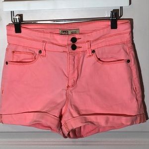 l.e.i. Tatum High Rise Neon Orange Shorts 5